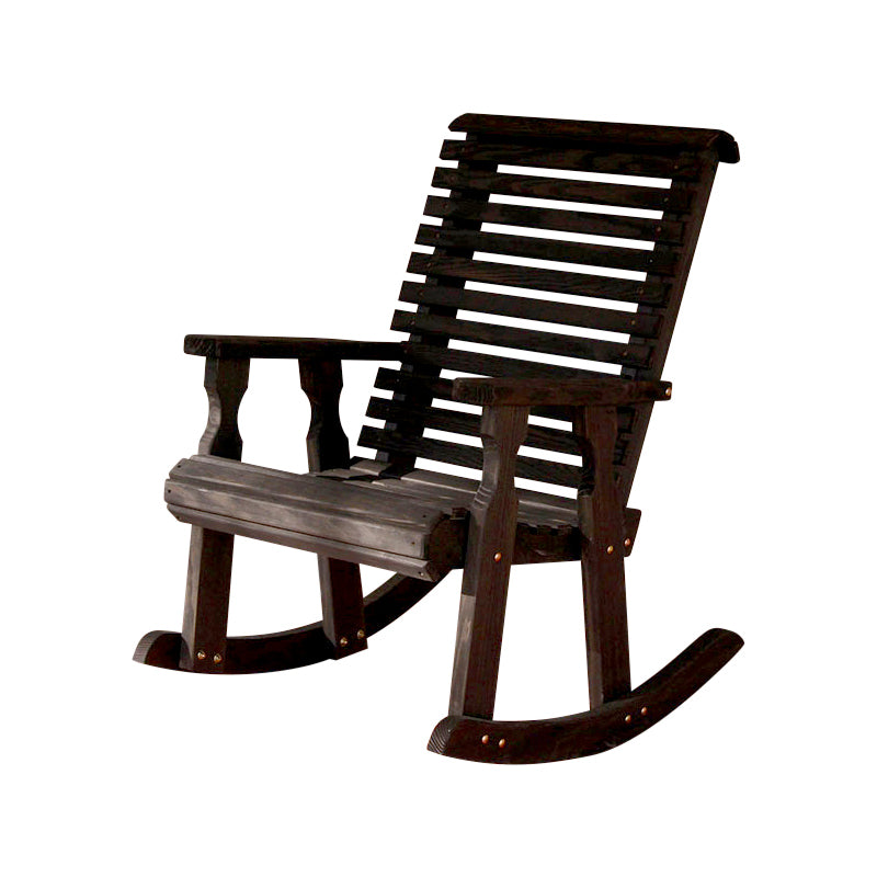 Amish Casual Heavy Duty Roll Back Wooden Outdoor Rocking Chair