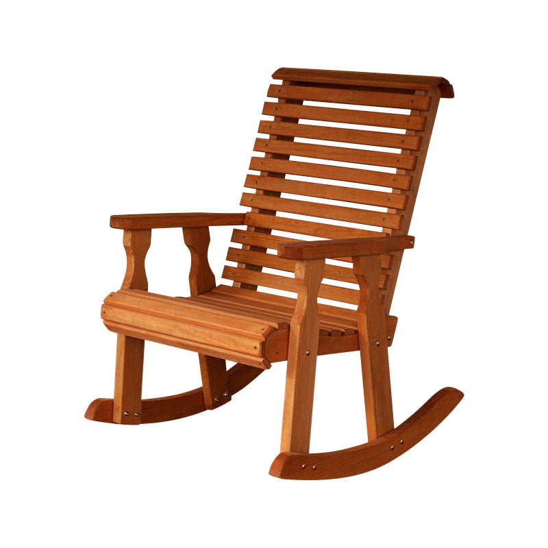 Amish Casual Heavy Duty Roll Back Wooden Outdoor Rocking Chair