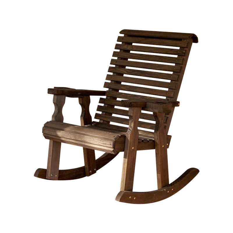 Amish Casual Heavy Duty Roll Back Wooden Outdoor Rocking Chair