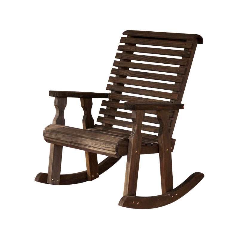 Amish Casual Heavy Duty Roll Back Wooden Outdoor Rocking Chair