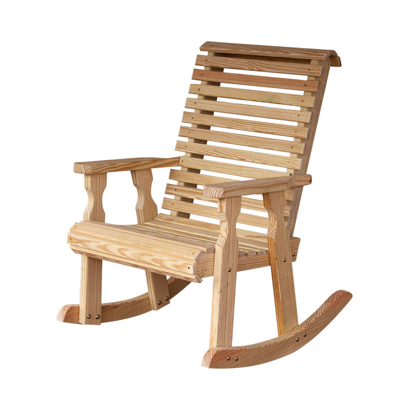 Amish Casual Heavy Duty Roll Back Wooden Outdoor Rocking Chair