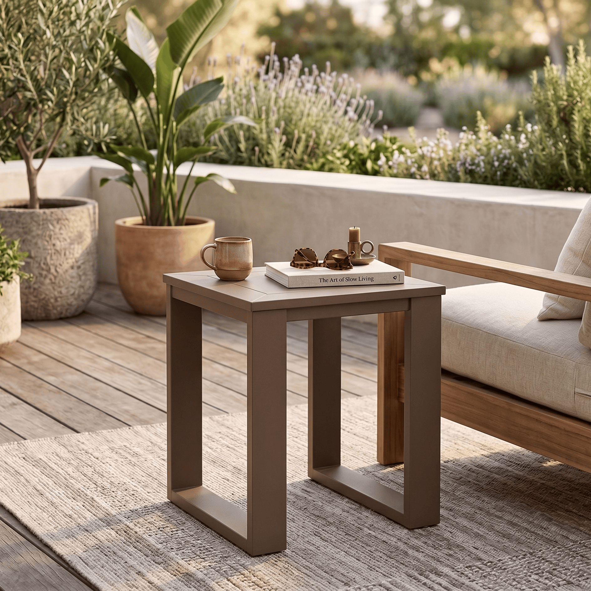 Berlin Gardens Nordic Outdoor Poly Lumber Square End Table