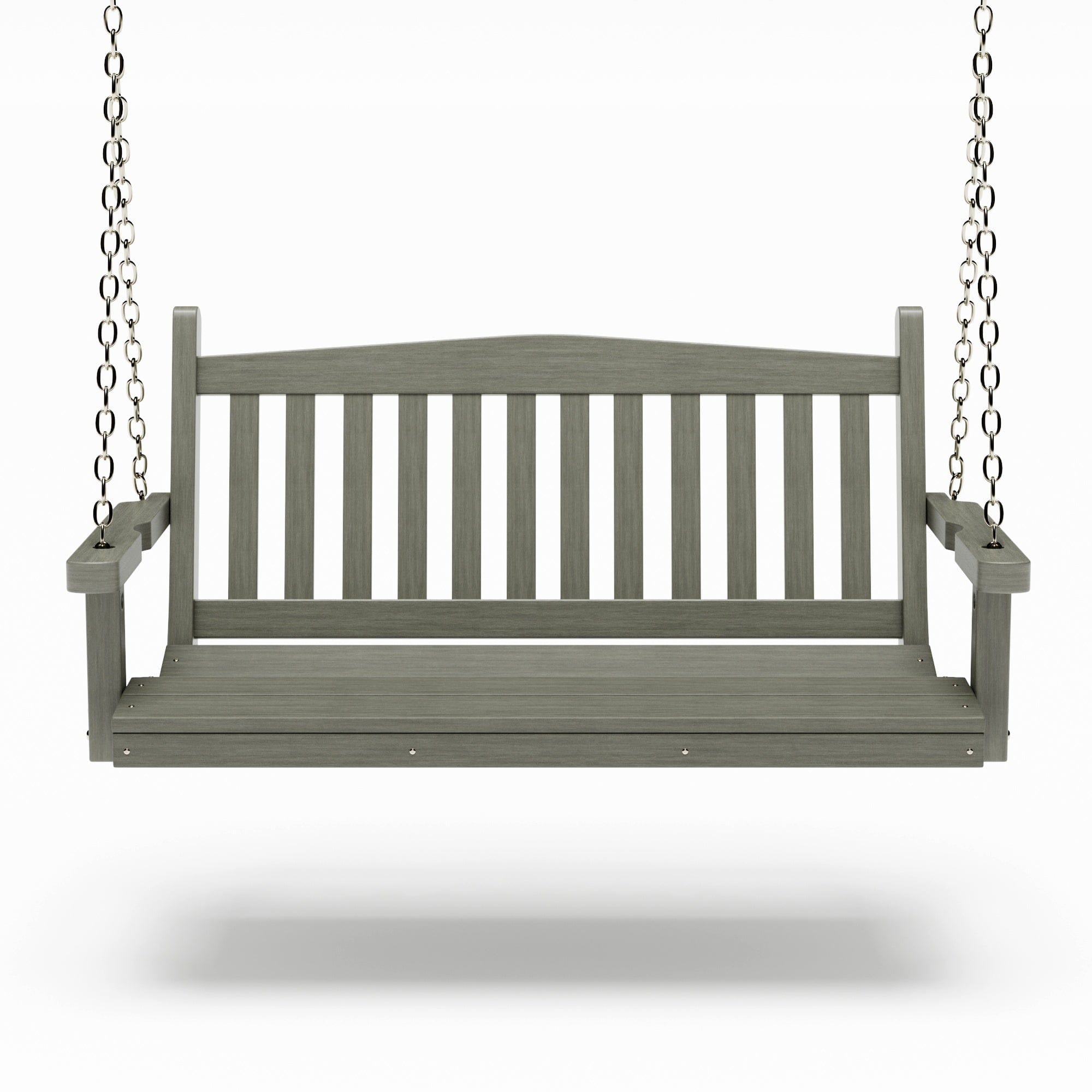 SimplyPoly 4 Foot Amish Made Mission Recycled Plastic Porch Swing, Black