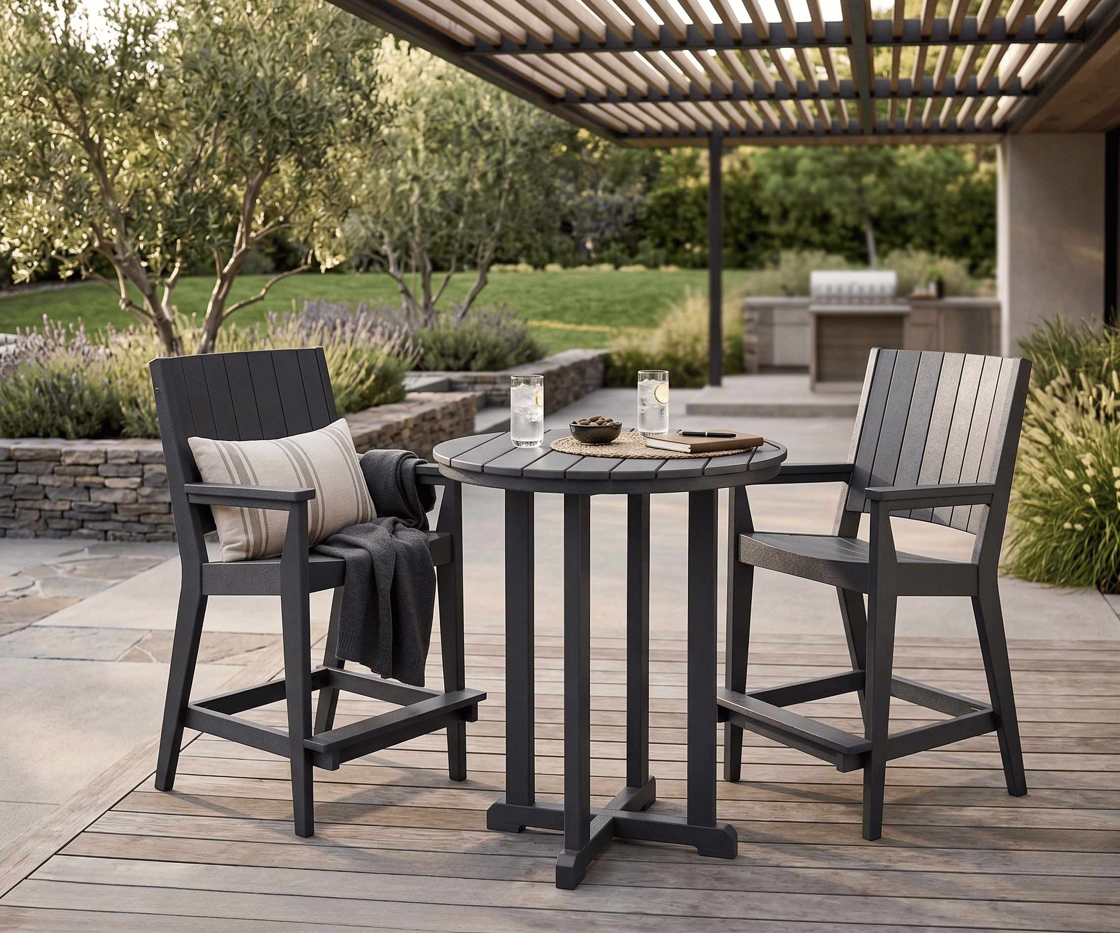 Berlin Gardens Mayhew Outdoor Poly Lumber Chat Bar Height Chair