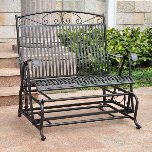 International Caravan Mandalay 4ft. Wrought Iron Patio Glider