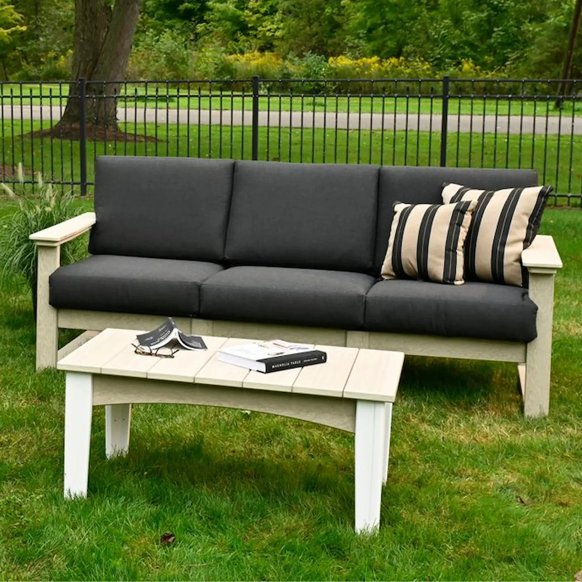 Lanai Deep Seating Sofa in Birch with Spectrum Carbon fabric
