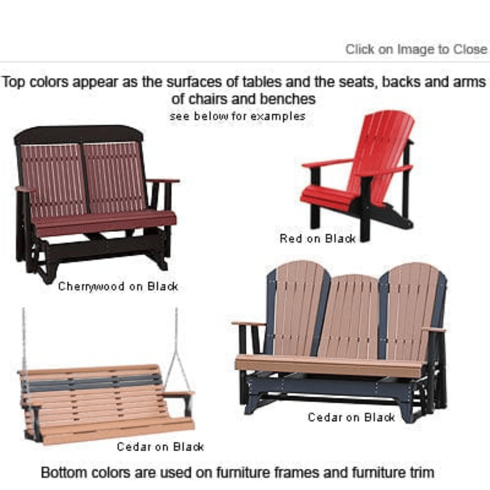 LuxCraft Adirondack 4-Foot Poly Composite Patio Glider