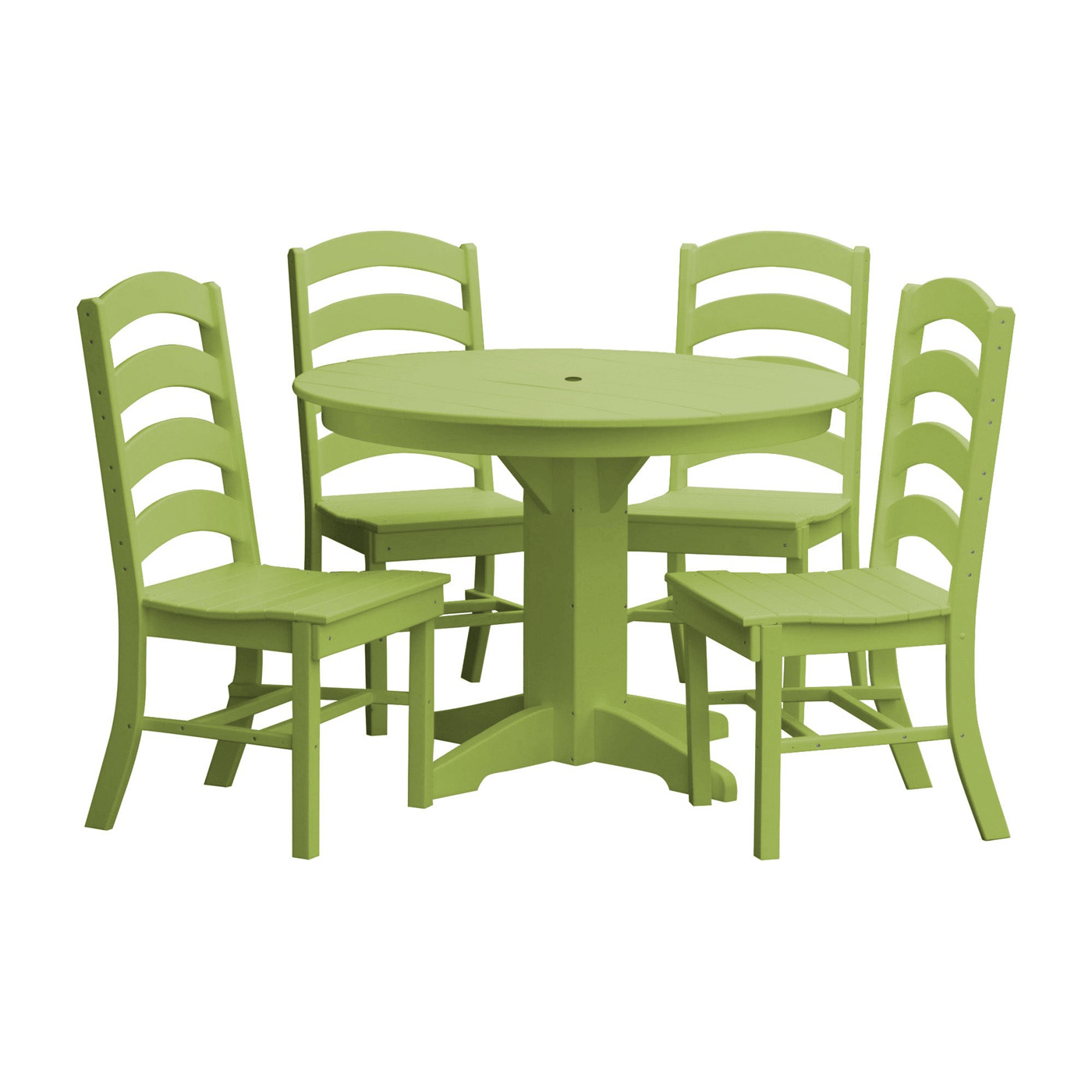 Keystone Amish Co. Josie 5-Piece Poly Outdoor Dining Set with Round Table