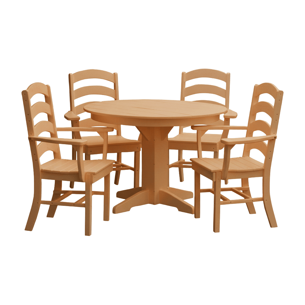 Keystone Amish Co. Josie 5-Piece Poly Outdoor Dining Set with Round Table