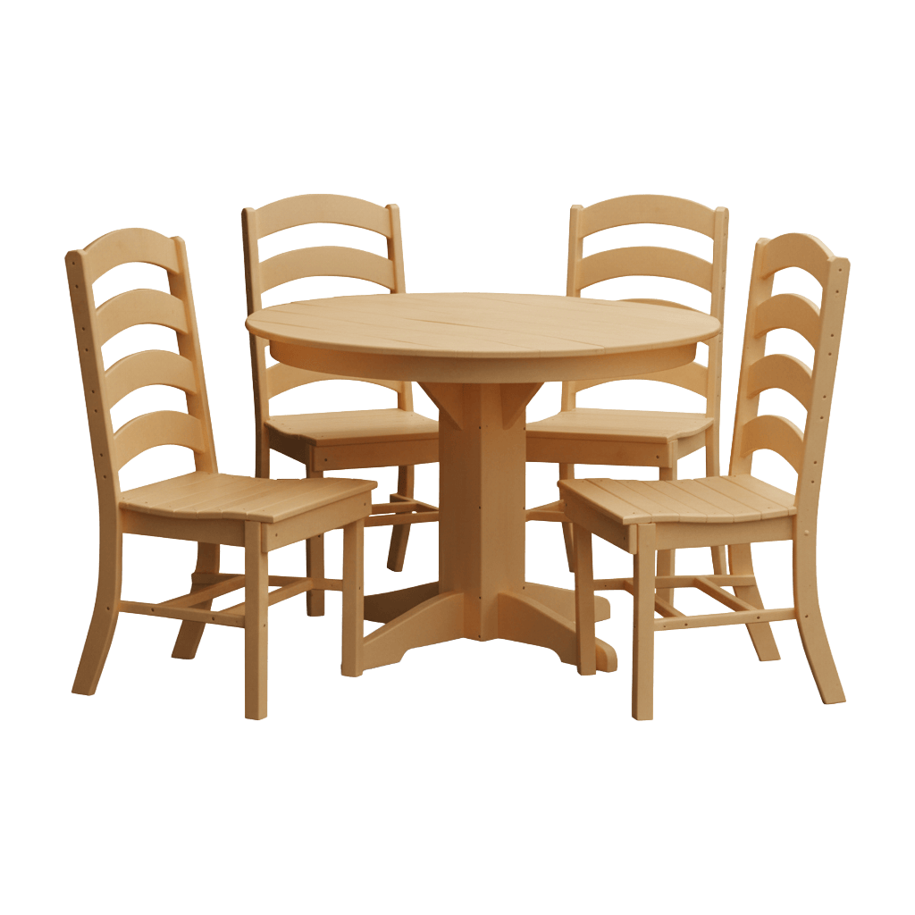 Keystone Amish Co. Josie 5-Piece Poly Outdoor Dining Set with Round Table