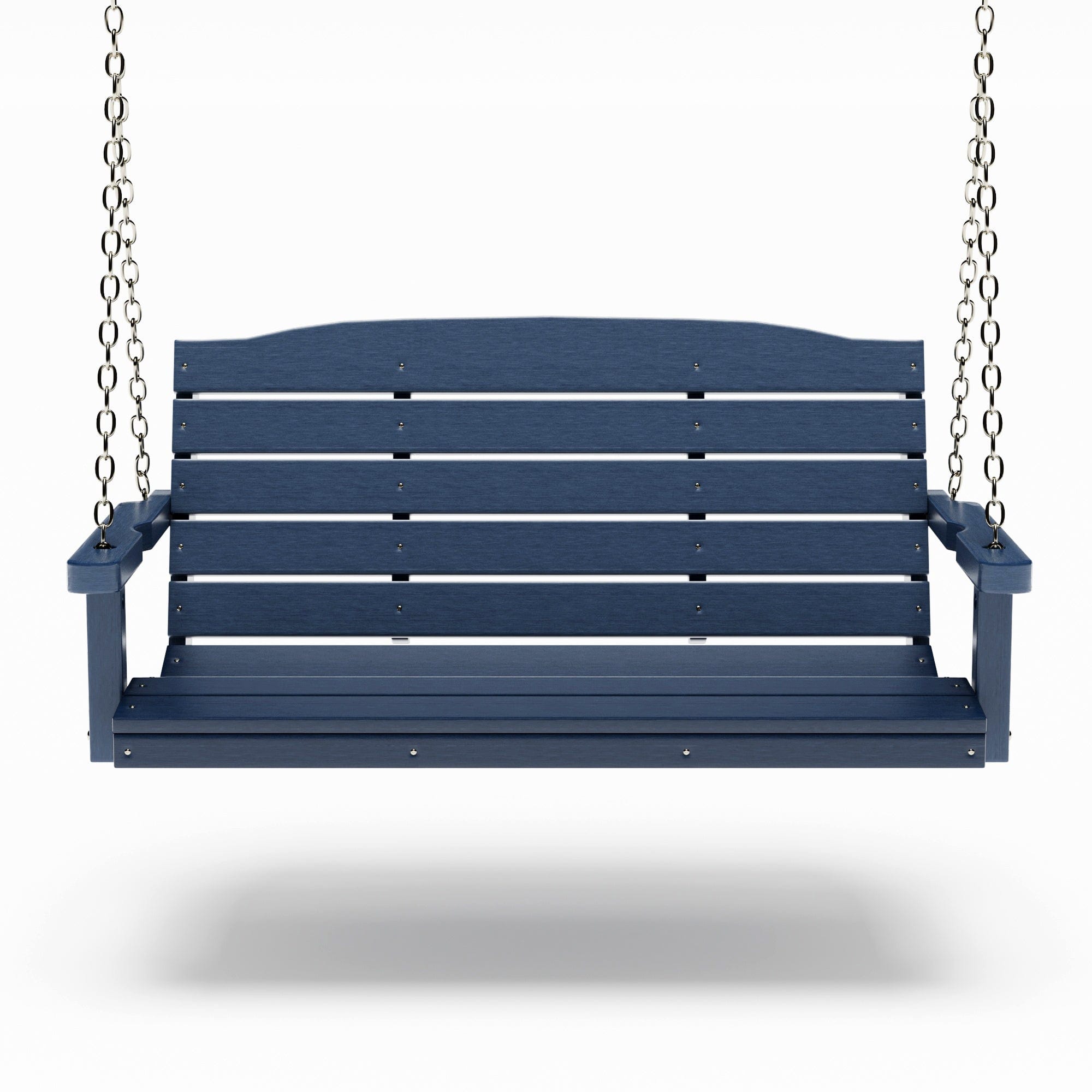 SimplyPoly 4 Foot Amish Made Classic Recycled Plastic Porch Swing, Patriot Blue