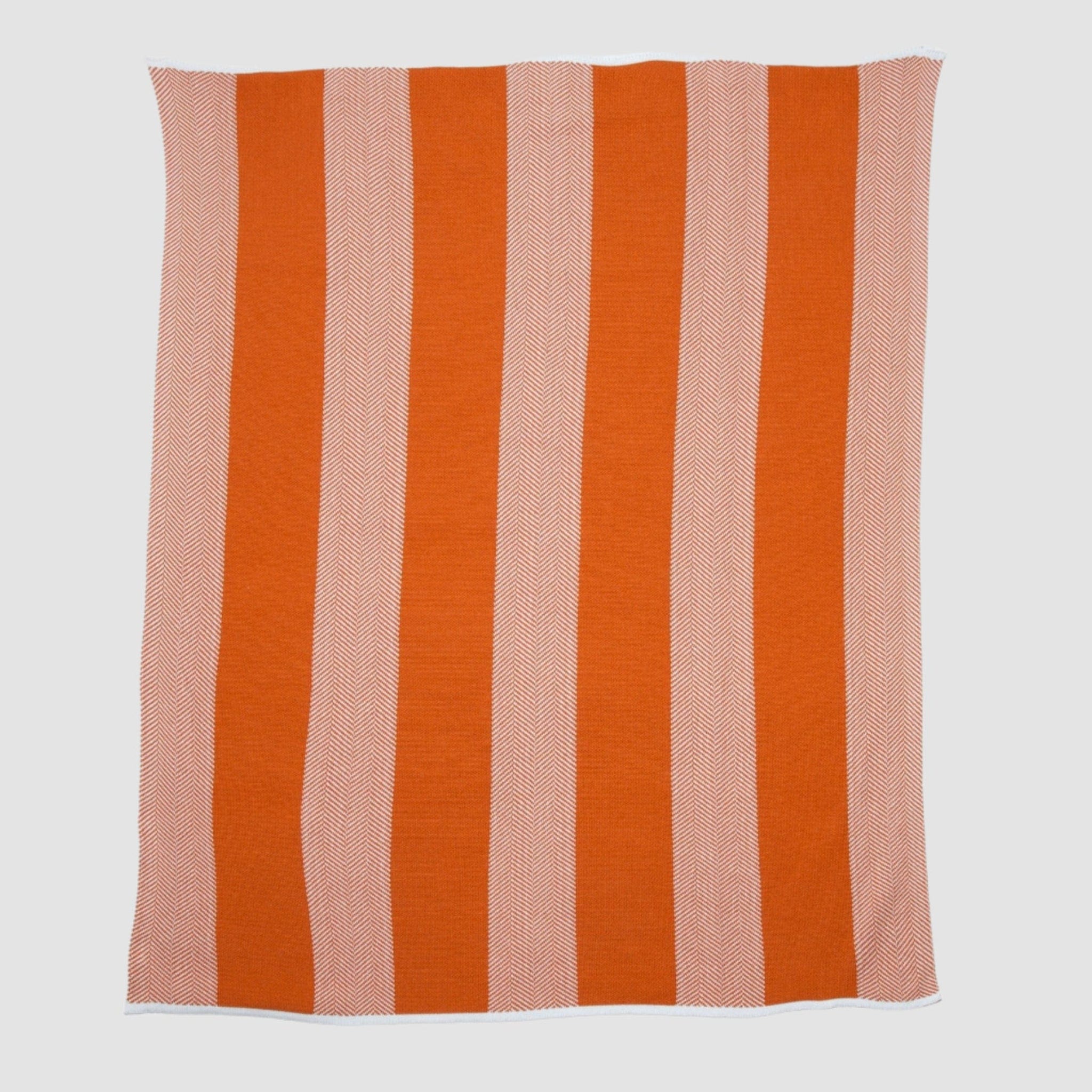 Indoor | Outdoor Sustainable Knit Throw Blanket - Poly Herringbone Stripe