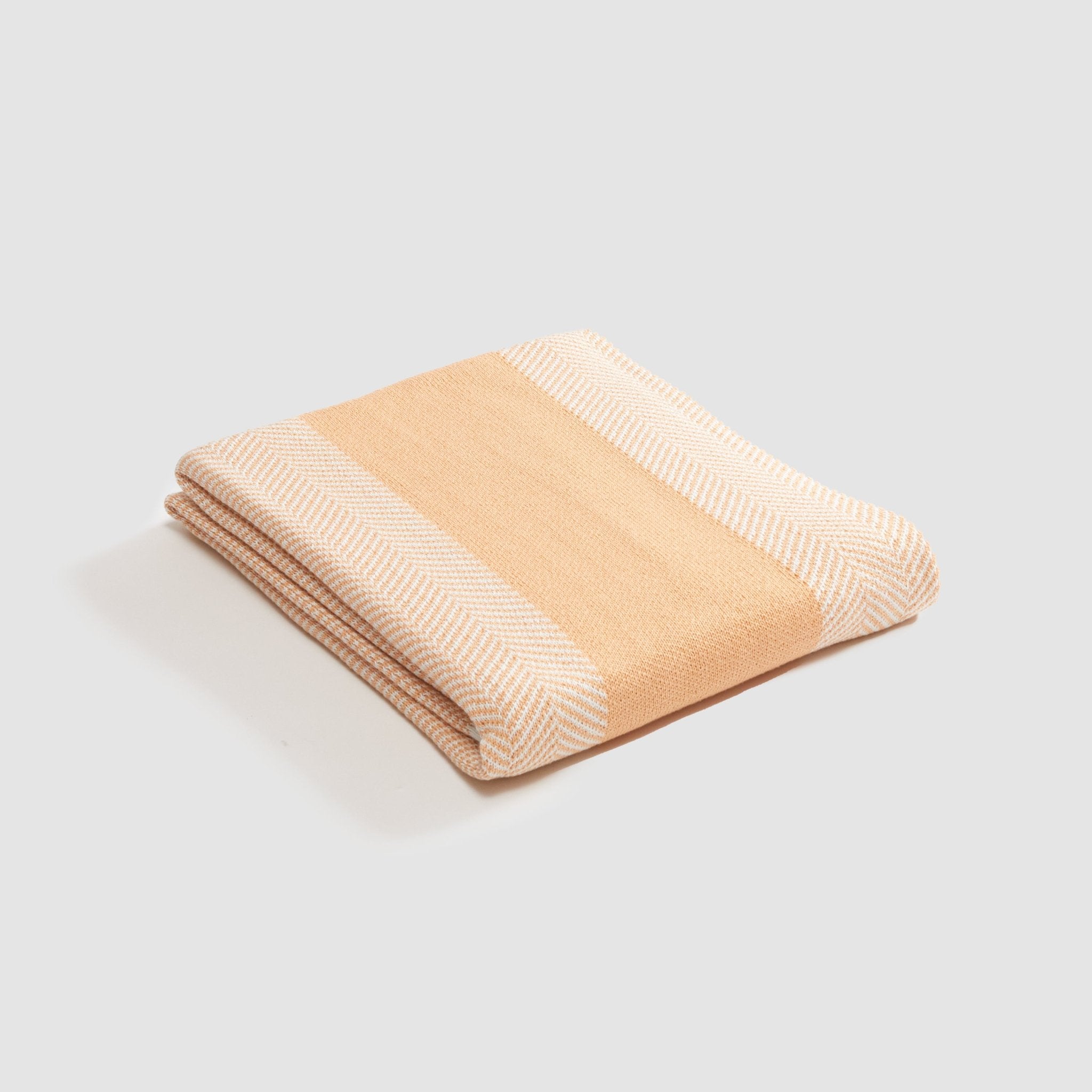 Indoor | Outdoor Sustainable Knit Throw Blanket - Poly Herringbone Stripe