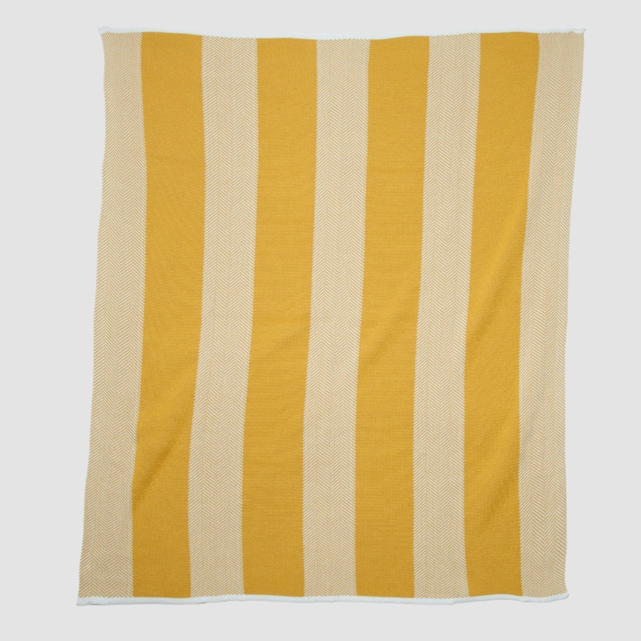 Indoor | Outdoor Sustainable Knit Throw Blanket - Poly Herringbone Stripe