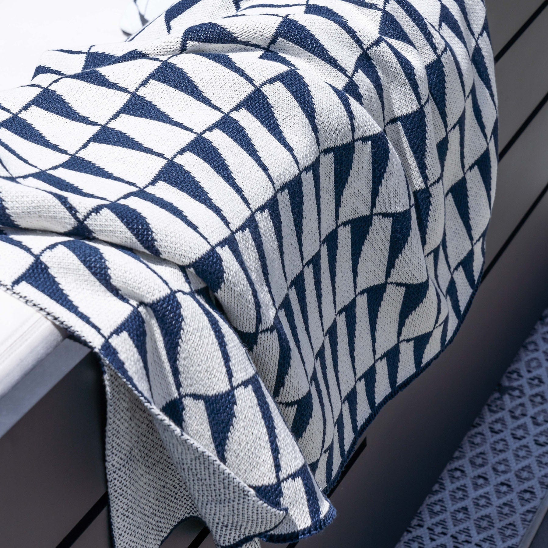 Indoor | Outdoor Sustainable Knit Throw Blanket - Poly Tikku by Petra Kaksonen