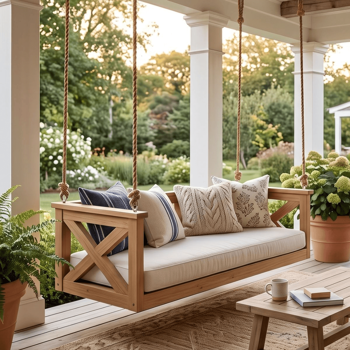 Atlantic Swing Co. The Seabrook Daybed Swing in Teak