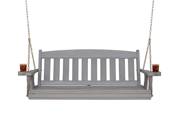 Amish Casual 4 Foot Grey Stain Mission Porch Swing