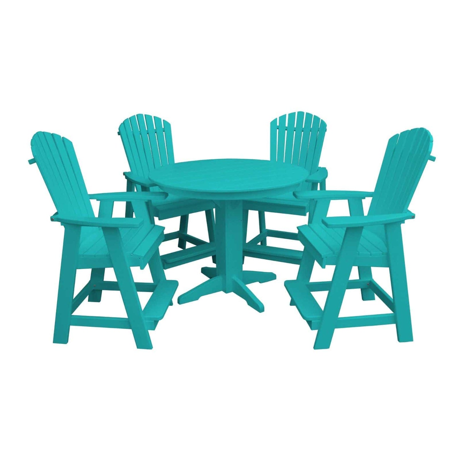 Keystone Amish Co. Sunburst 5-Piece Counter Height Poly Round Dining Set