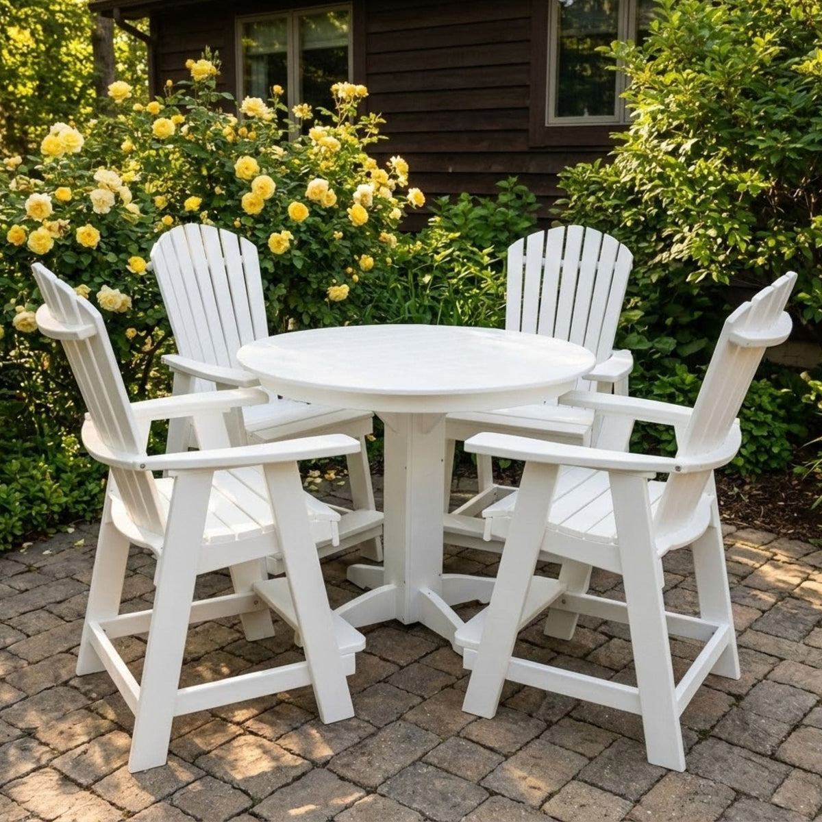 Keystone Amish Co. Sunburst 5-Piece Counter Height Poly Round Dining S