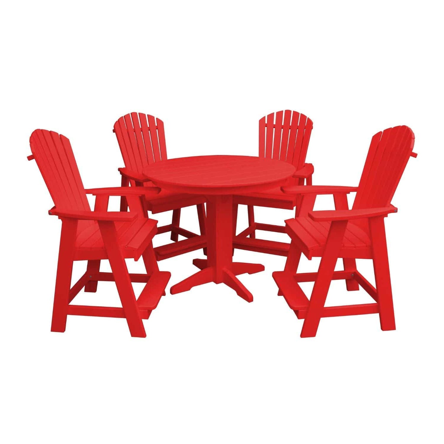 Keystone Amish Co. Sunburst 5-Piece Counter Height Poly Round Dining Set