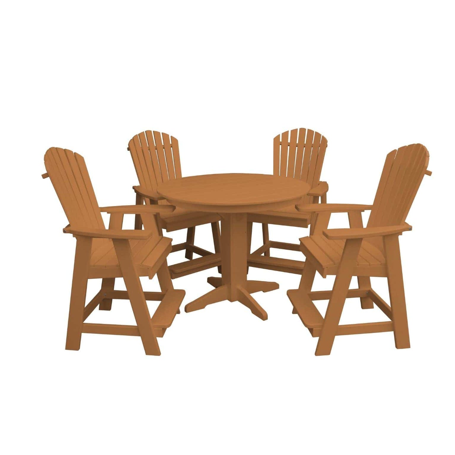 Keystone Amish Co. Sunburst 5-Piece Counter Height Poly Round Dining Set