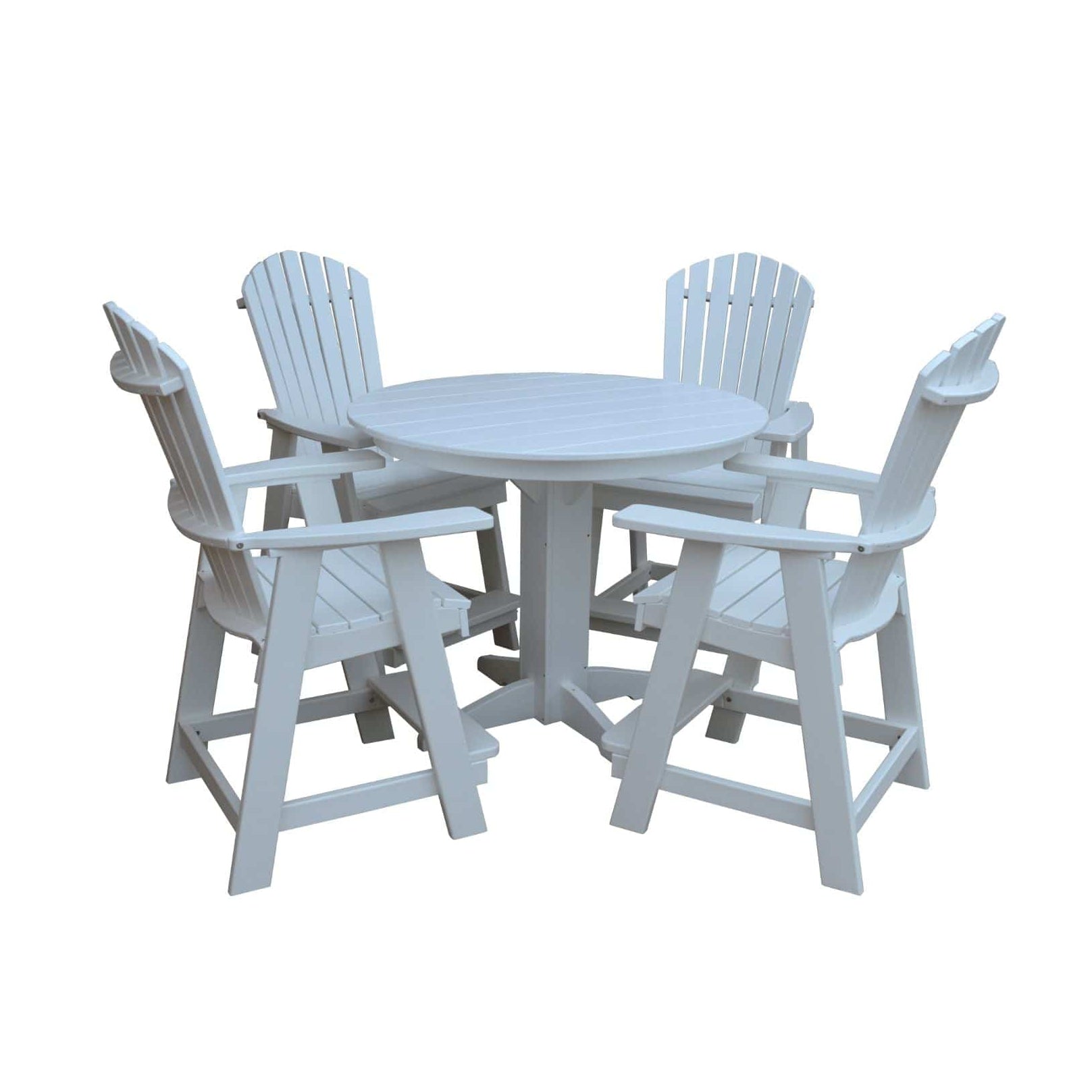 Keystone Amish Co. Sunburst 5-Piece Counter Height Poly Round Dining Set