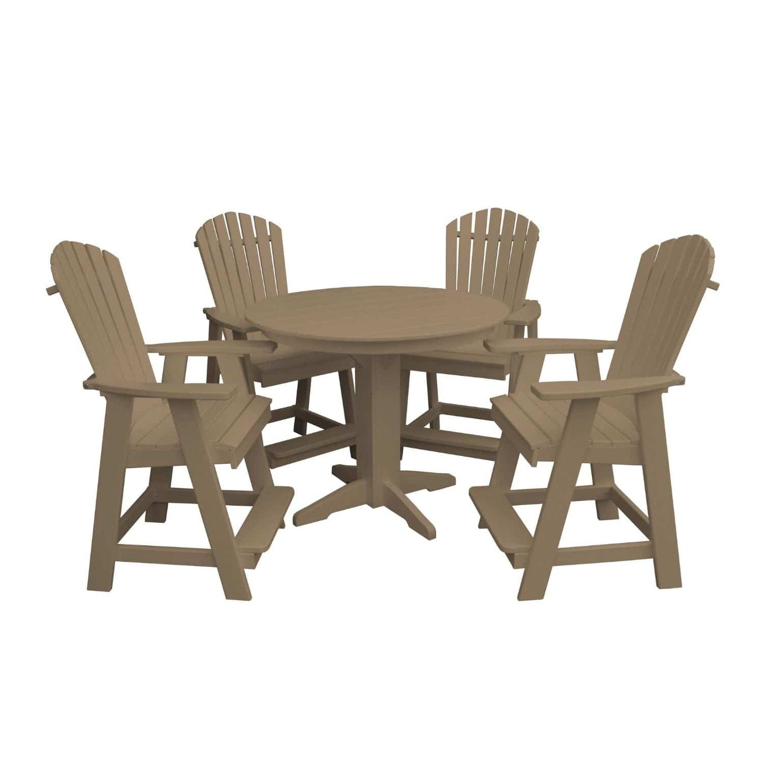 Keystone Amish Co. Sunburst 5-Piece Counter Height Poly Round Dining Set