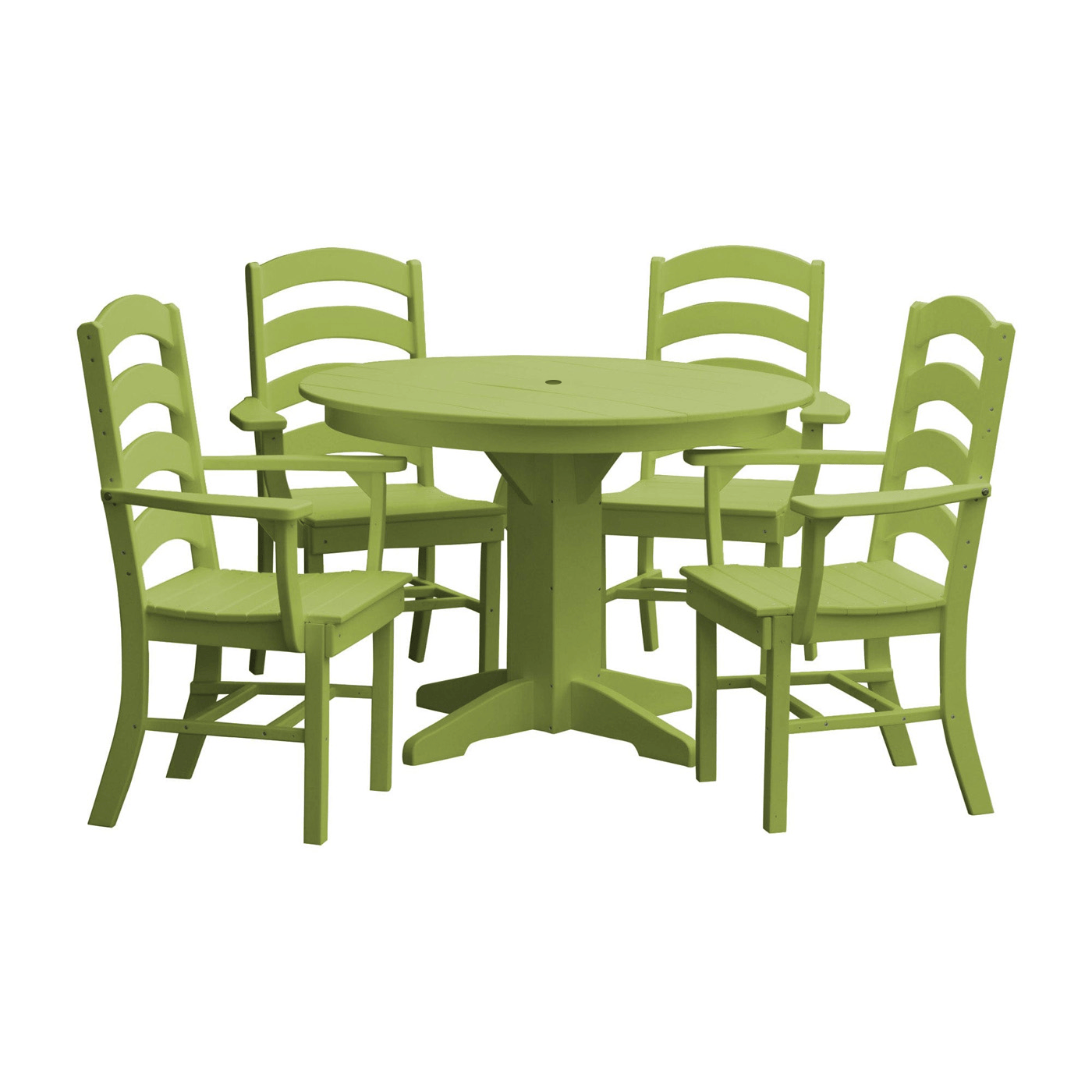 Keystone Amish Co. Josie 5-Piece Poly Outdoor Dining Set with Round Table