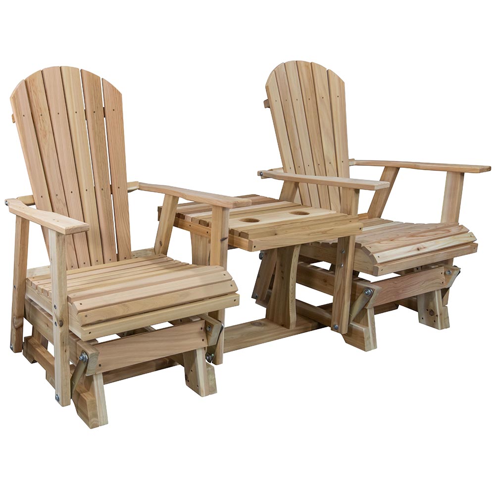 Treasure State Amish Co. Adirondack 3pc. Red Cedar Glider Chair Set