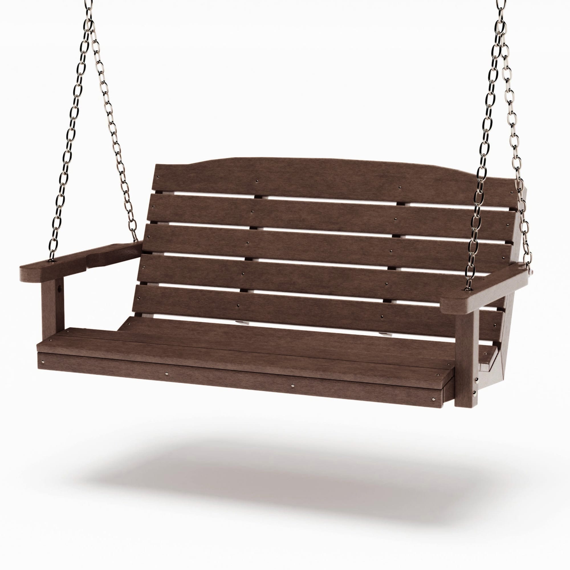 SimplyPoly 4 Foot Amish Made Classic Recycled Plastic Porch Swing, Bla