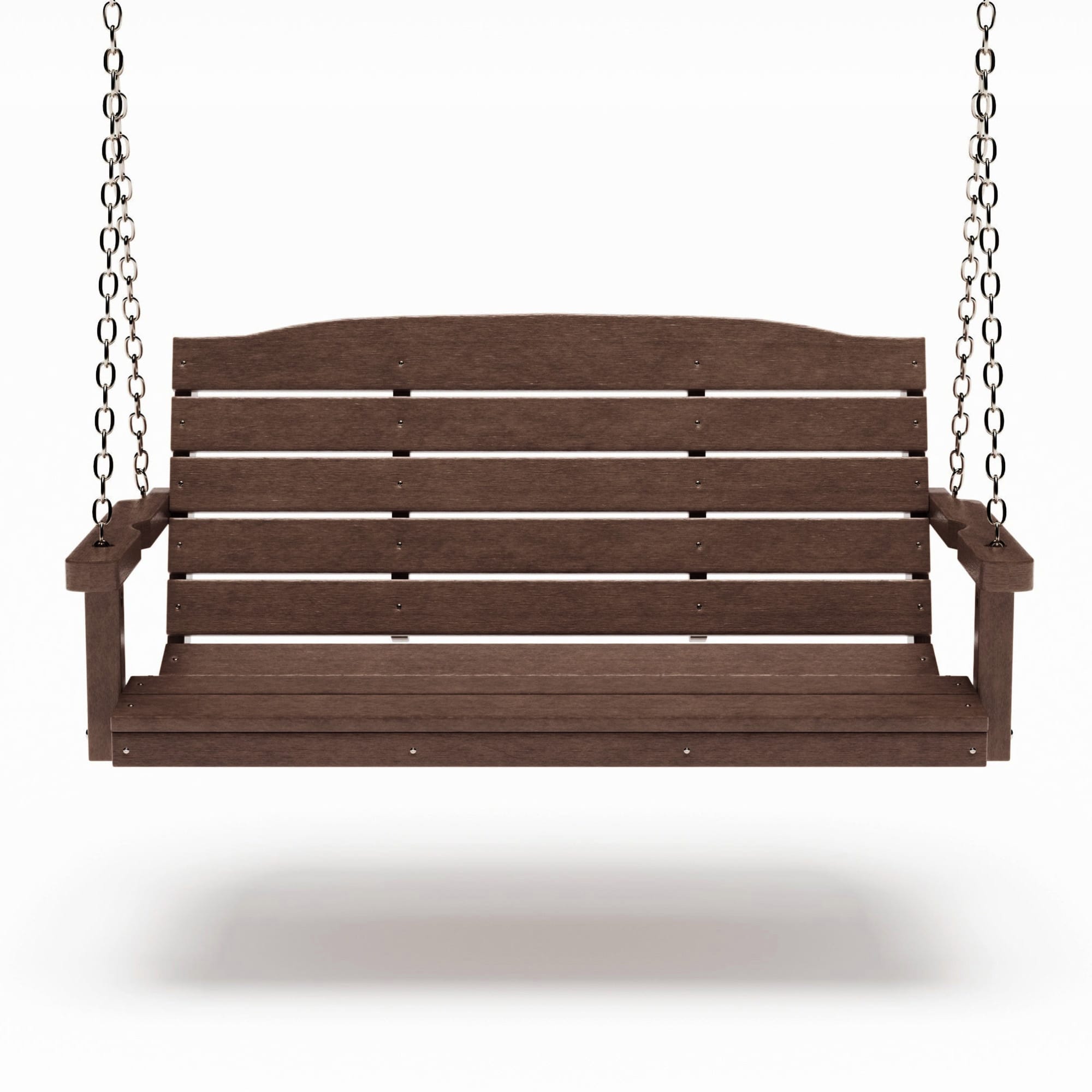 SimplyPoly 5 Foot Amish Made Classic Recycled Plastic Porch Swing, Black