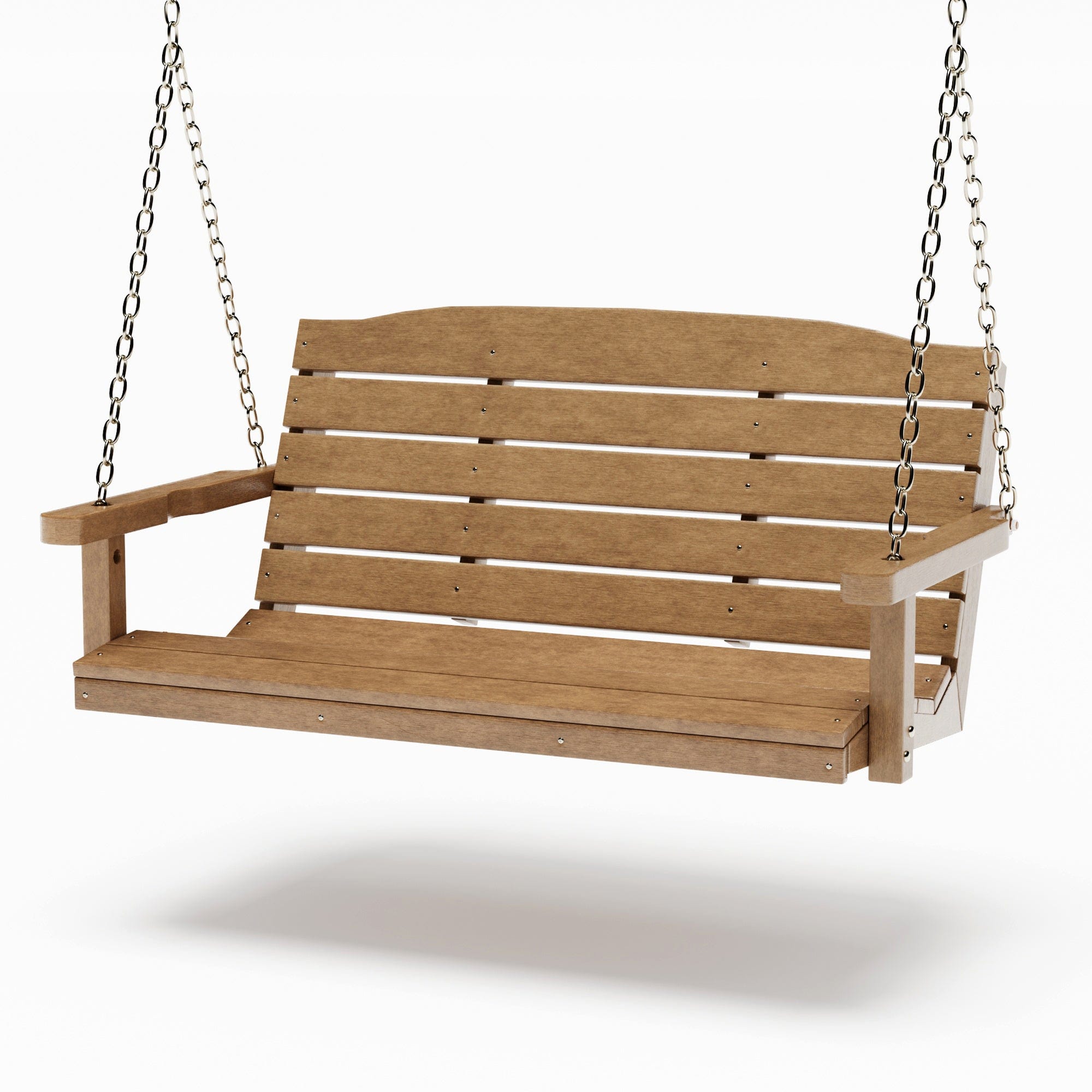 SimplyPoly 4 Foot Amish Made Classic Recycled Plastic Porch Swing, Tudor Brown