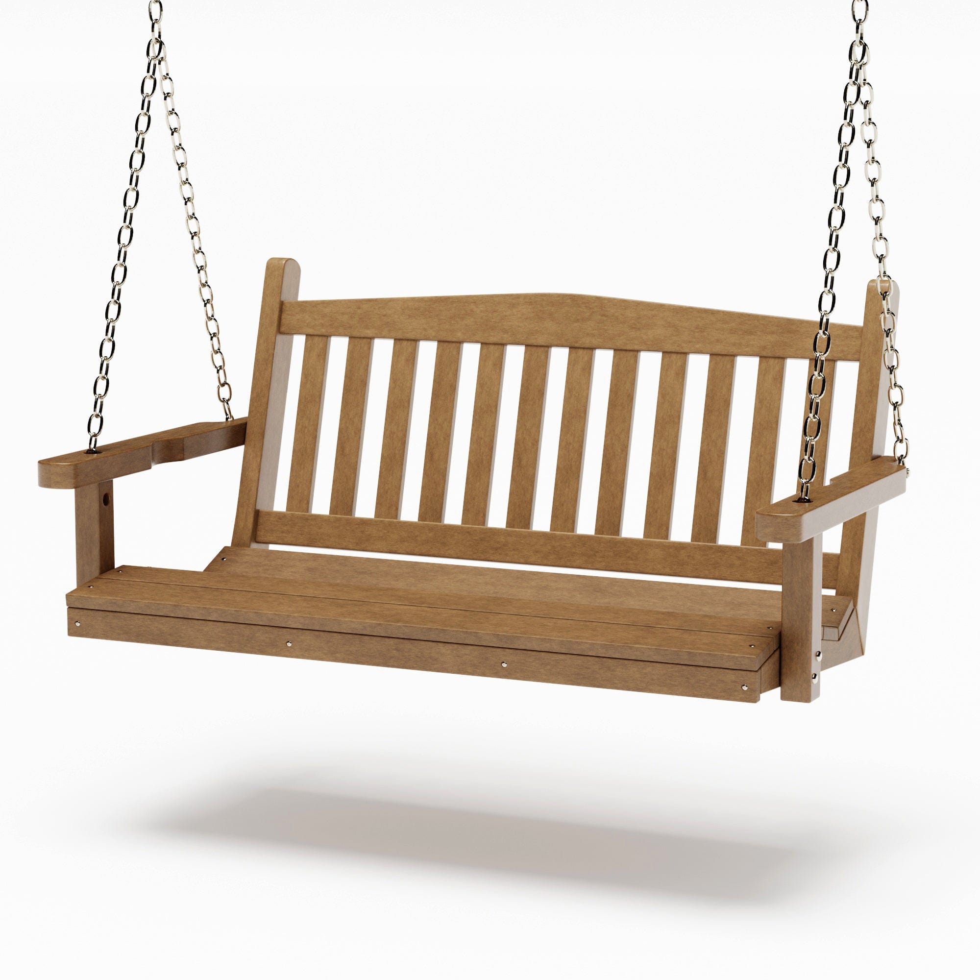 SimplyPoly 5 Foot Amish Made Mission Recycled Plastic Porch Swing, Tudor Brown