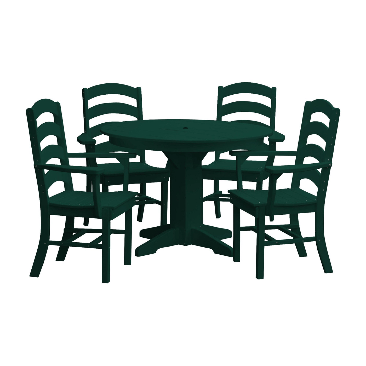 Keystone Amish Co. Josie 5-Piece Poly Outdoor Dining Set with Round Table
