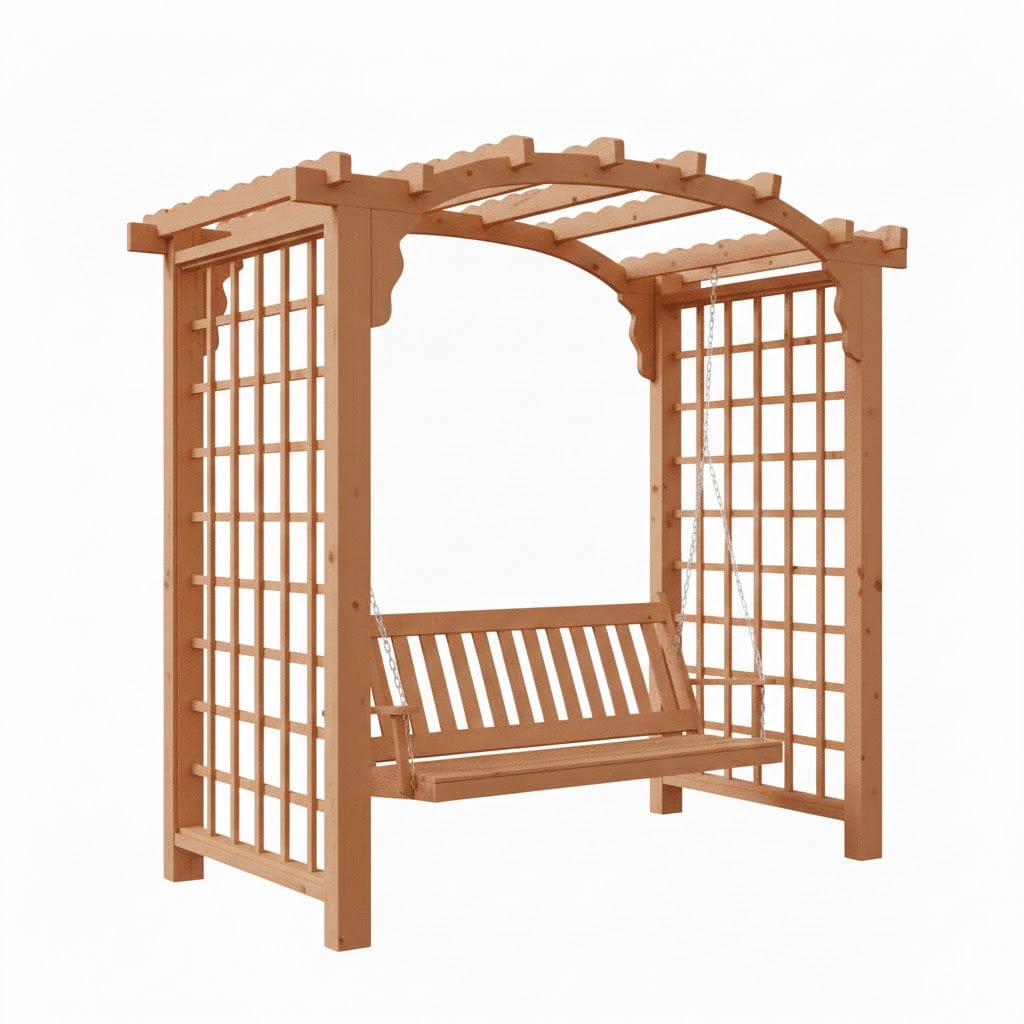 Heritage Lawncraft Georgetown Cedar Arbor Stand with Swing