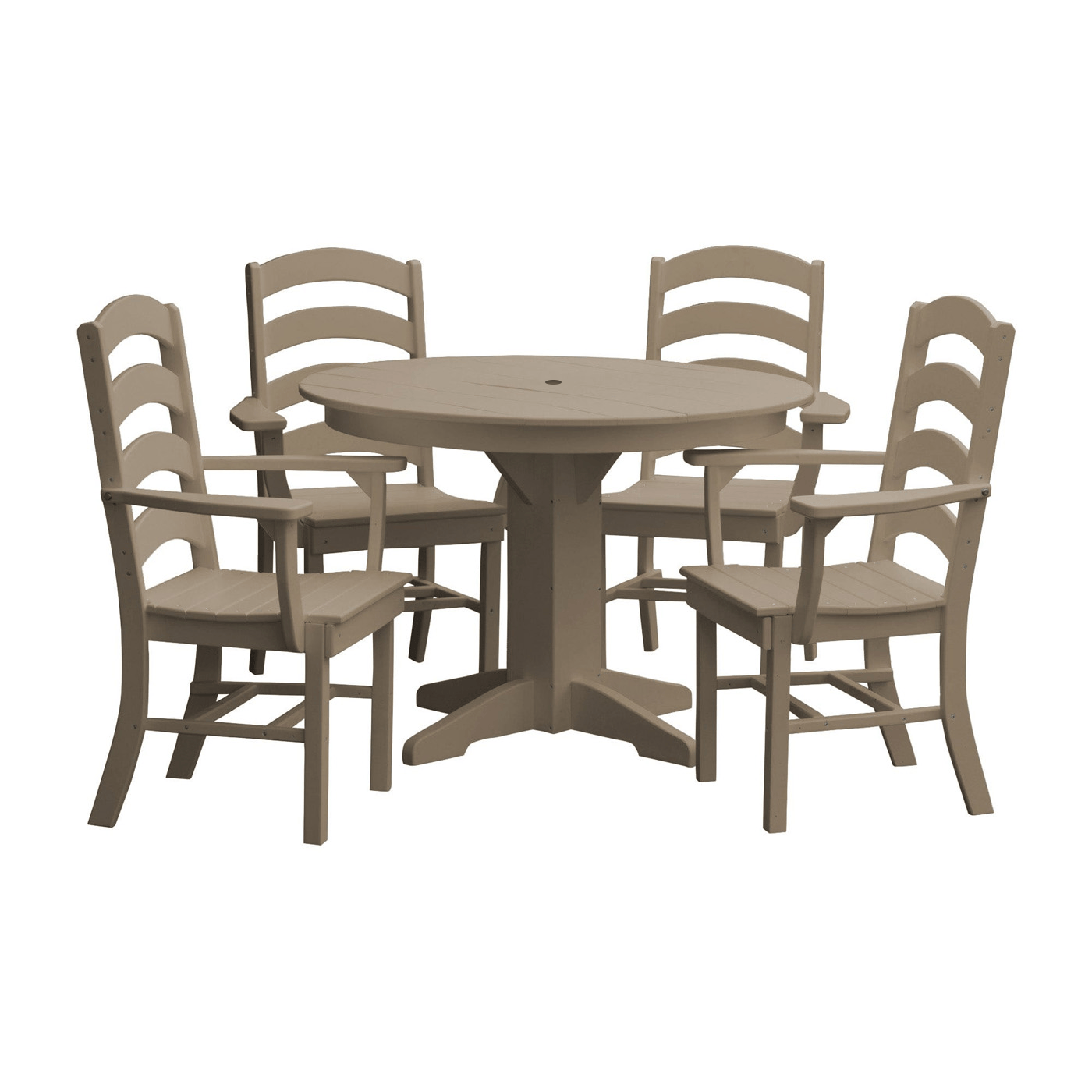 Keystone Amish Co. Josie 5-Piece Poly Outdoor Dining Set with Round Table