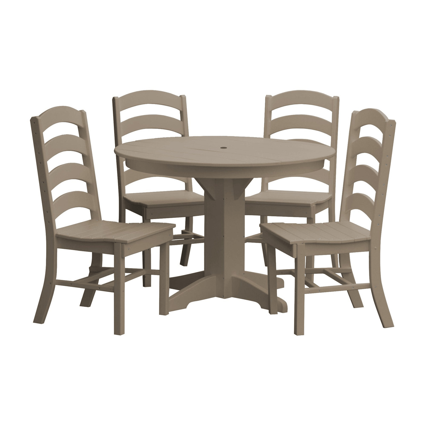 Keystone Amish Co. Josie 5-Piece Poly Outdoor Dining Set with Round Table