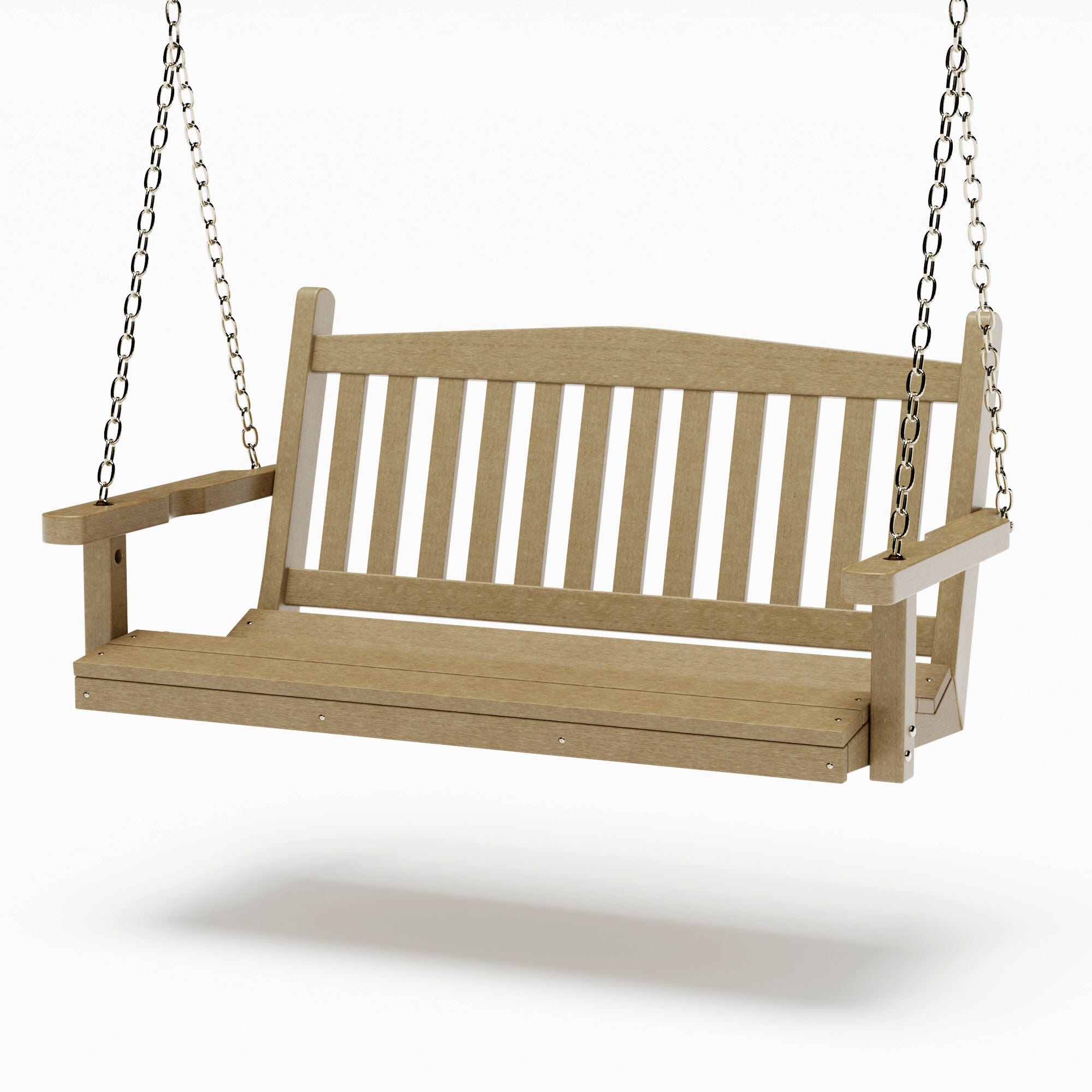 SimplyPoly 4 Foot Amish Made Mission Recycled Plastic Porch Swing, Black