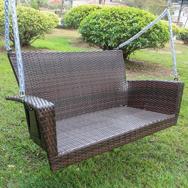 International Caravan Kingston Resin Wicker Porch Swing