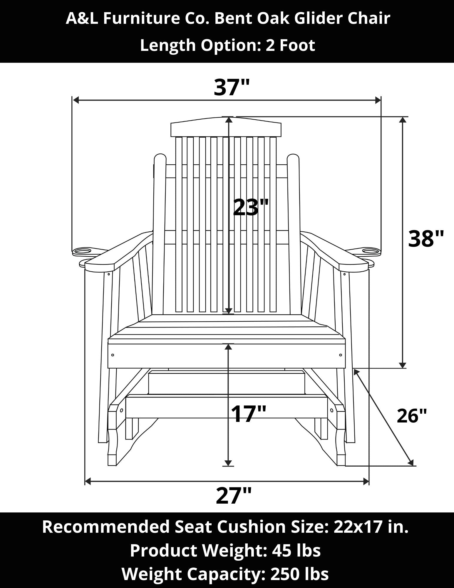 A&L Furniture Co. Bent Oak Glider Chair