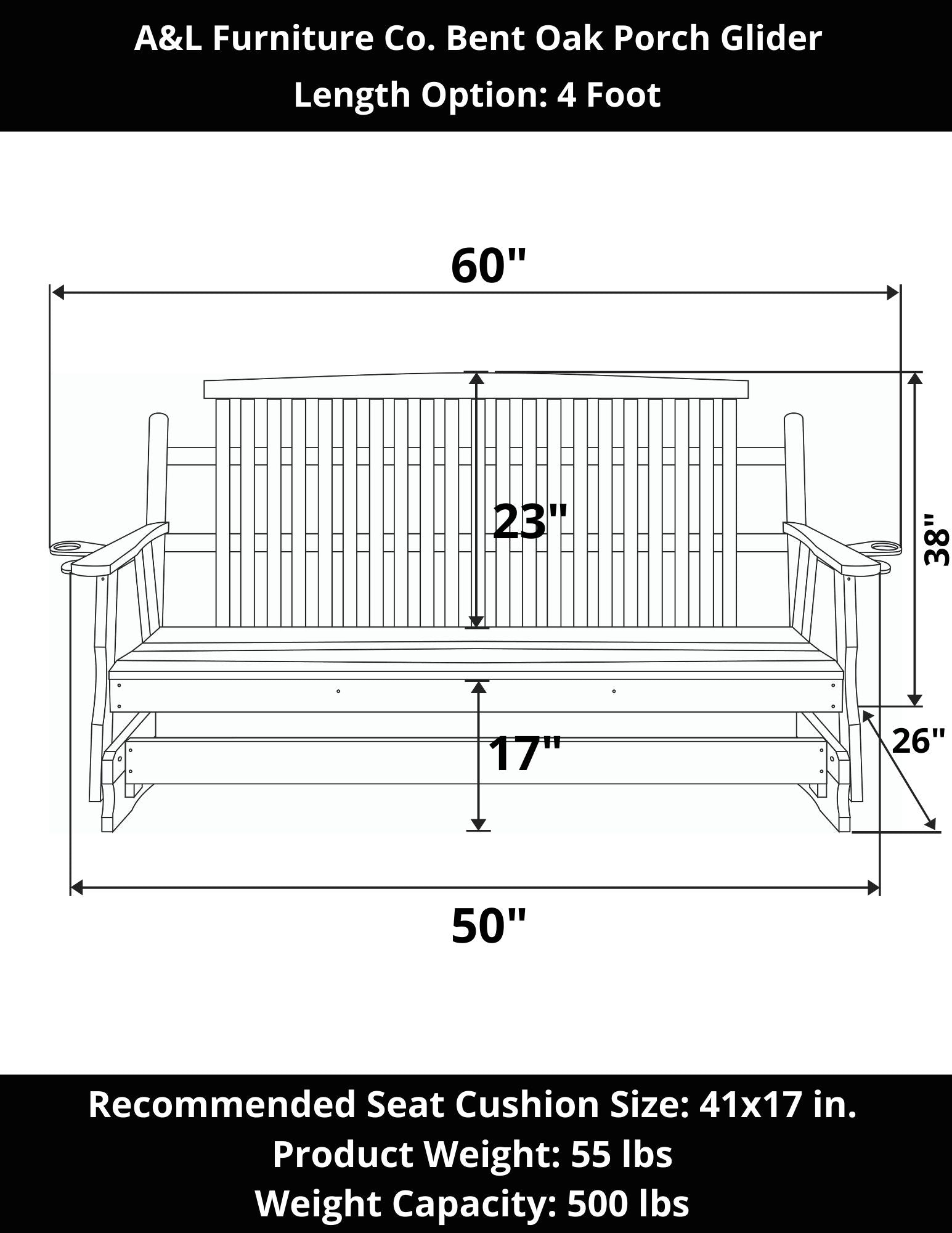 A&L Furniture Co. Bent Oak Porch Glider
