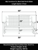 A&L Furniture Co. Bent Oak Porch Glider
