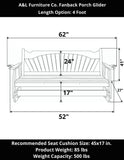 A&L Furniture Co. Fanback Porch Glider