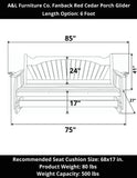 A&L Furniture Co. Fanback Red Cedar Porch Glider
