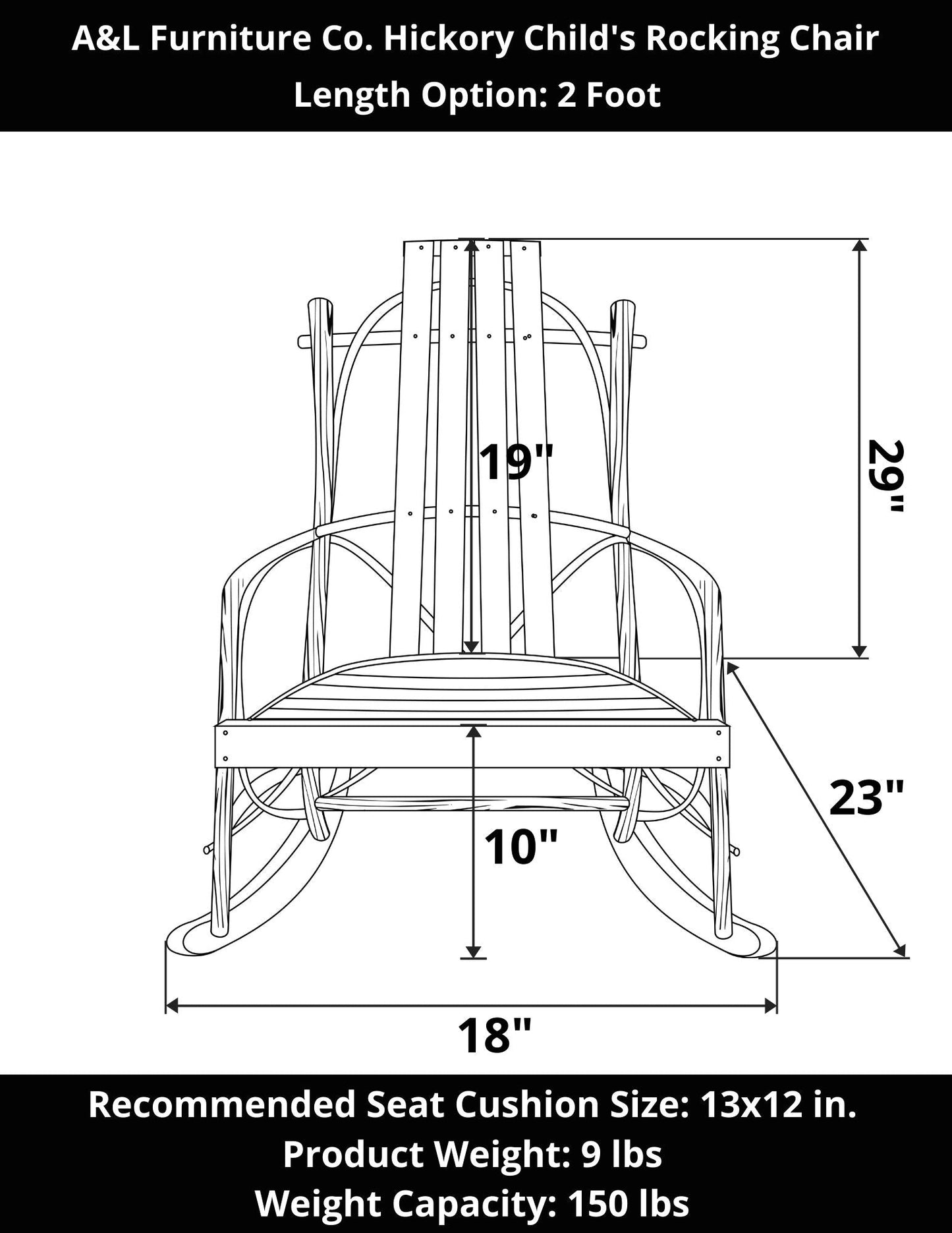 A&L Furniture Co. Hickory Child's Rocking Chair