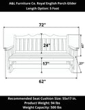 A&L Furniture Co. Royal English Porch Glider
