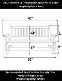 A&L Furniture Co. Traditional English Porch Glider