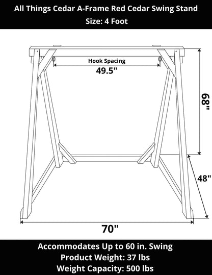 All Things Cedar A-Frame Red Cedar Swing Stand