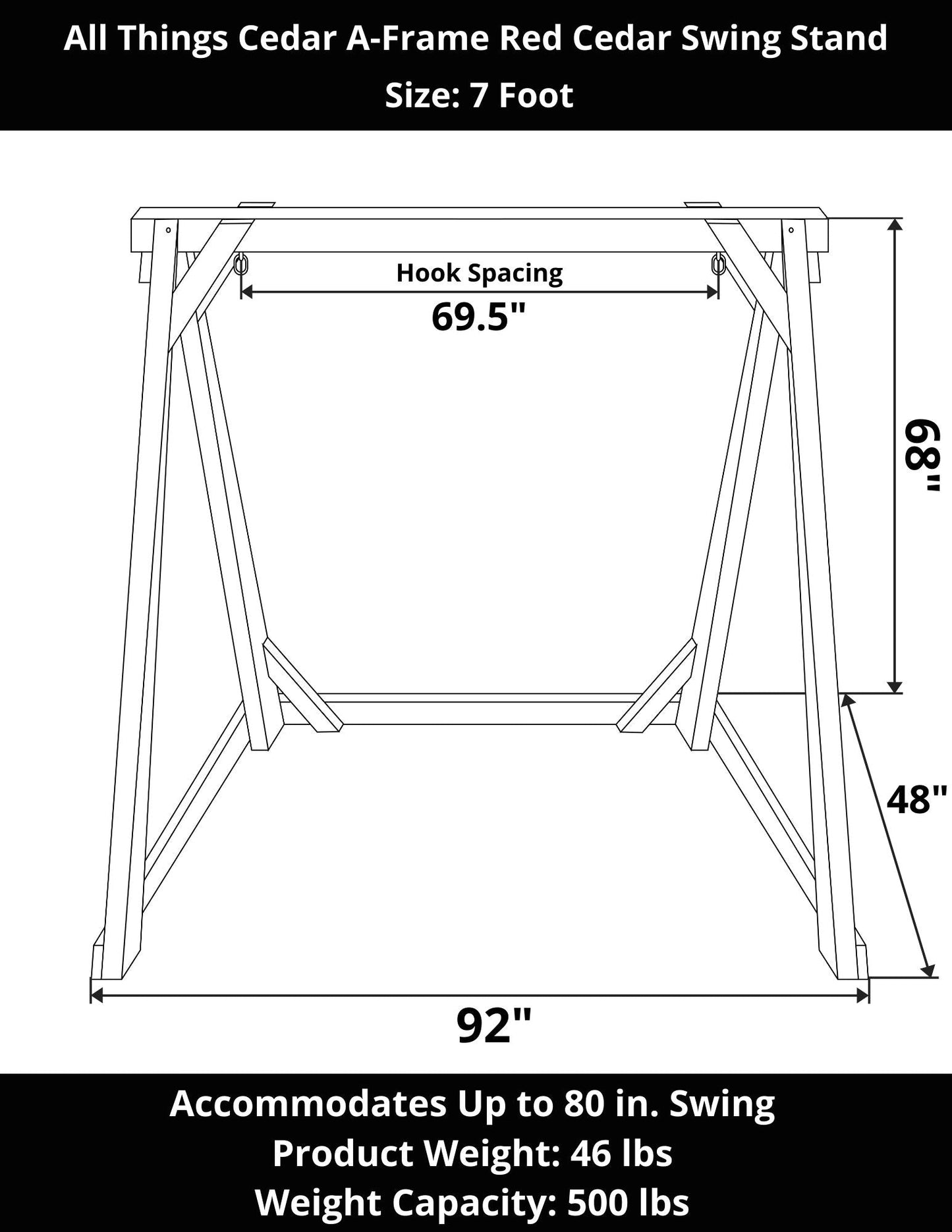 All Things Cedar A-Frame Red Cedar Swing Stand