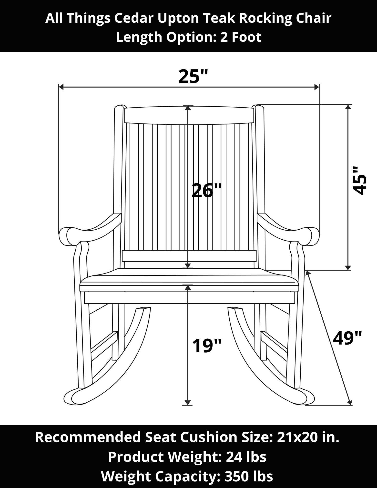 wooden rocking chair dimensions